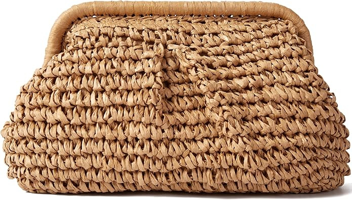 Straw Summer Beach Bag Woven Clutch Purses for Women Dumpling Detachable Shoulder Strap Pouch Han... | Amazon (US)