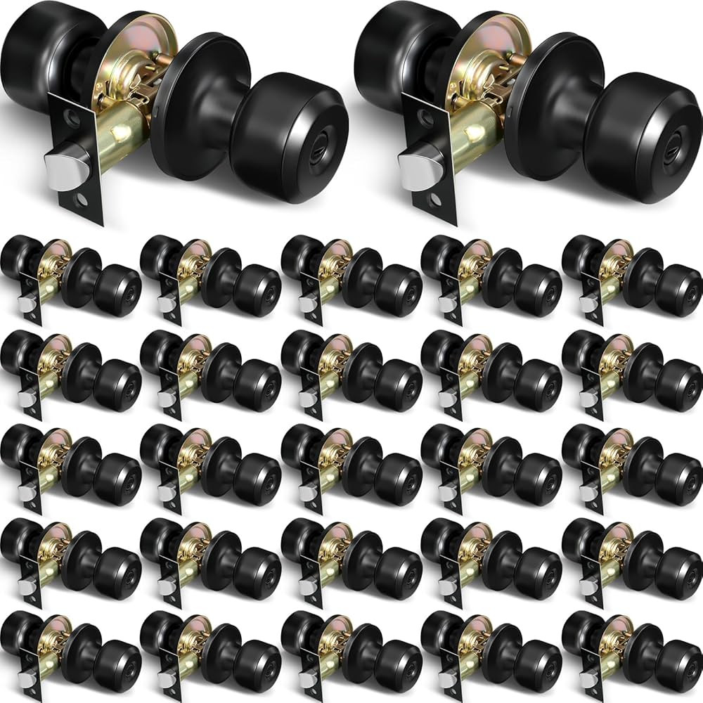 LEIFIDE 20 Pack Privacy Door Knobs Interior Matte Black Door Knobs Bulk Keyless Bedroom Bathroom ... | Amazon (US)