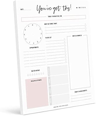 Bliss Collections Daily Planner Tear Off Pad, 50 Undated Sheets, Desk Notepad, Motivational Daily... | Amazon (US)