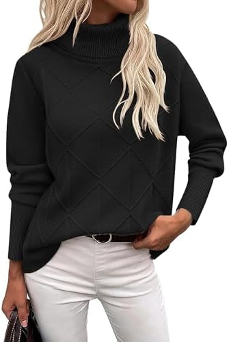 Zeagoo Women's Turtleneck Sweater Fall Winter 2025 Long Sleeve Chunky Knitted Trendy Pullover Top... | Amazon (US)