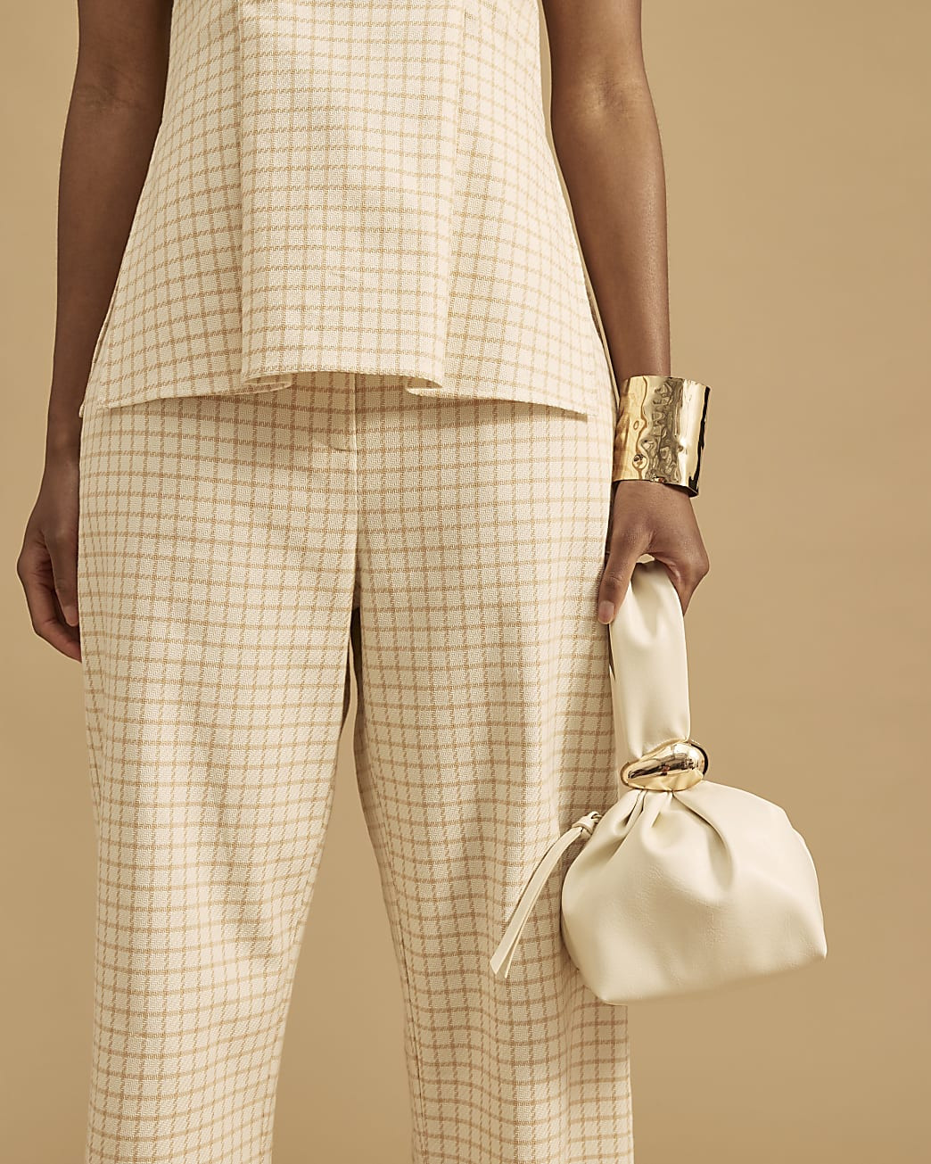 Cream Metal Detail Grab Bag | River Island UK & IE