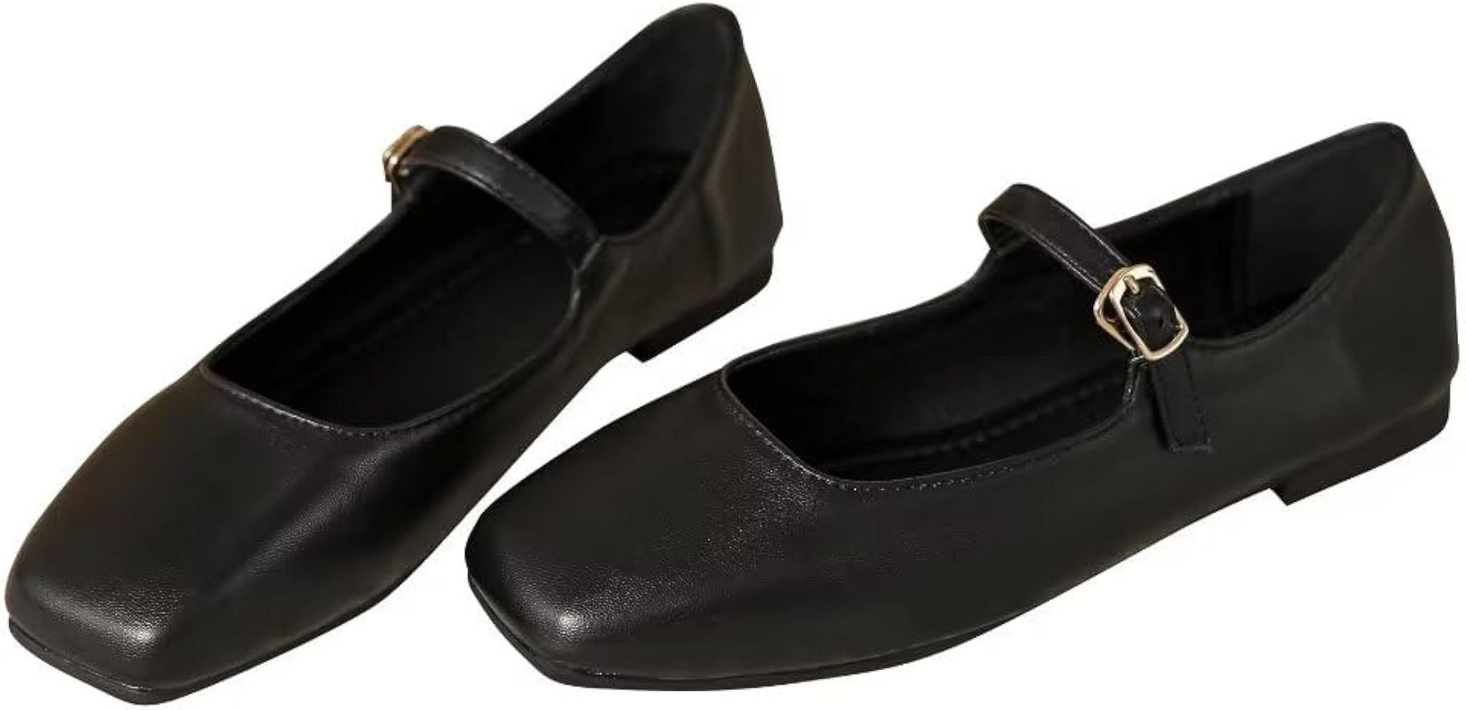 TN TANGNEST Leather Flats for Women Comfortable Round Toe Slip On Ballet Flats Retro Dress Mary J... | Amazon (US)