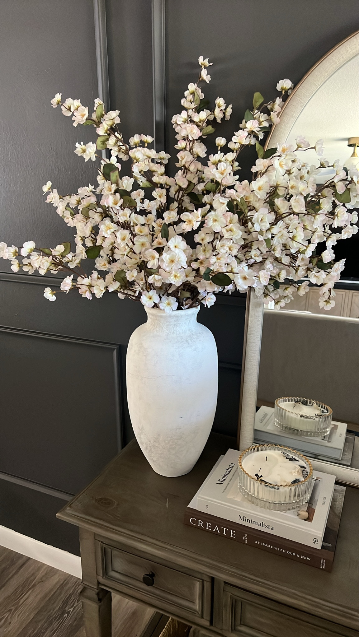 Cherry blossom stems are linked here. I have a total of 7 in this vase.  The single stems at $3.46 and the set of 2 are $6.92! They’re such an insane deal!

#LTKHome