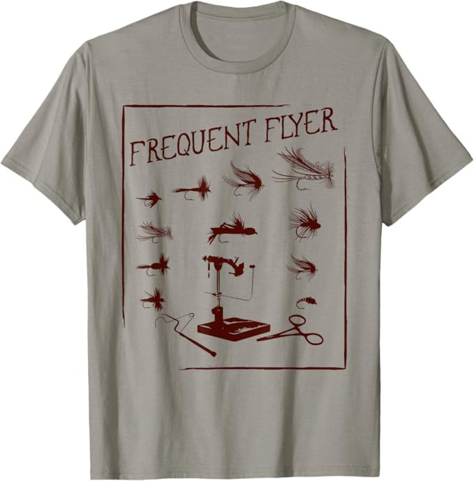 Fly Fishing Tying Funny Fisherman Christmas Fathers Day Gift Short Sleeve T-Shirt | Amazon (US)