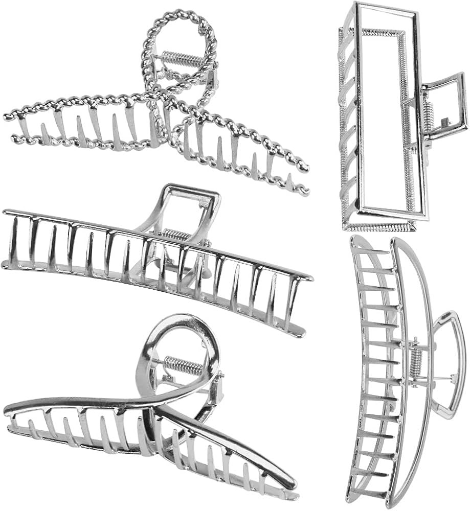 Hair Claw Clips, Large Hair Clips for Thick Hair, Metal Hair Clips, Long Hair Clips, Big Jaw Clip... | Amazon (US)