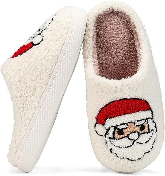 DRSLPAR Fuzzy House Slippers for Women Smiley Face - Christmas Cozy Memory Foam Woman Slipper Ind... | Amazon (US)
