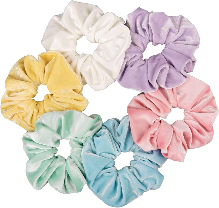 Whaline Pastel Hair Scrunchies Large Velvet Elastic Scrunchy Bobbles Ice Cream Color Hair Bands S... | Amazon (US)