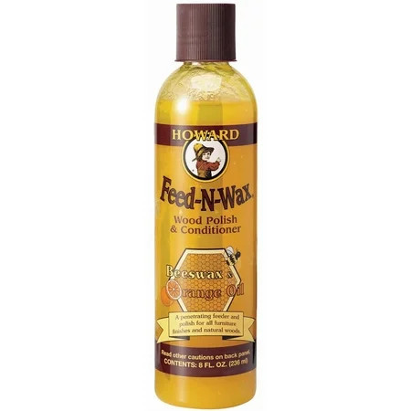 Howard Feed-N-Wax Carnauba Wax Beeswax and Orange Oil Wood Polish & Conditioner, 8 oz | Walmart (US)
