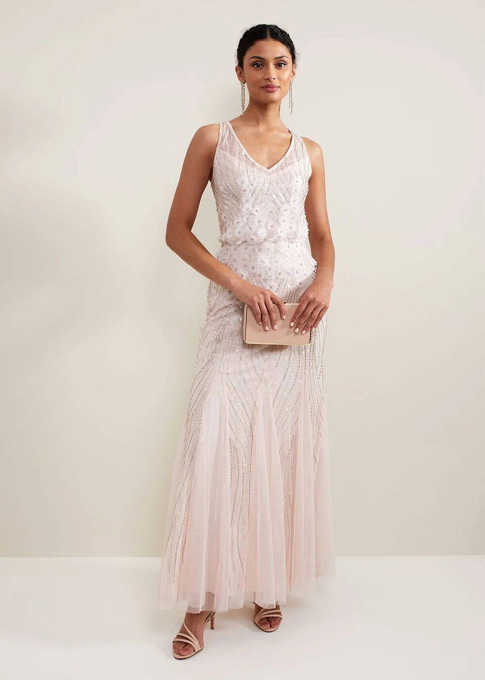 Lexi Ditsy Beaded Cowl Maxi Dress | Phase Eight UK | | Phase Eight