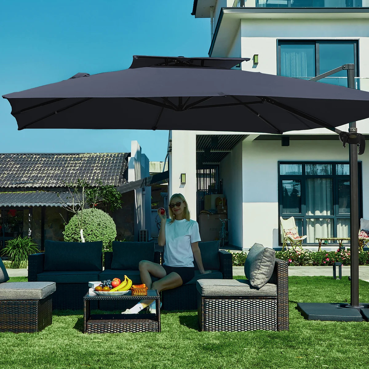 Pulk Square Cantilever Umbrella with Cover | Wayfair North America