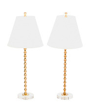 2pk 29in Stacked Hourglass Buffet Lamps With Tapered Shades | Marshalls