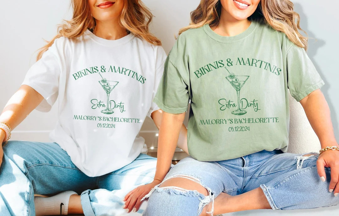 Bikinis and Martinis Bachelorette Shirts Luxury Bachelorette Shirts the Hamptons Bachelorette Tsh... | Etsy (US)