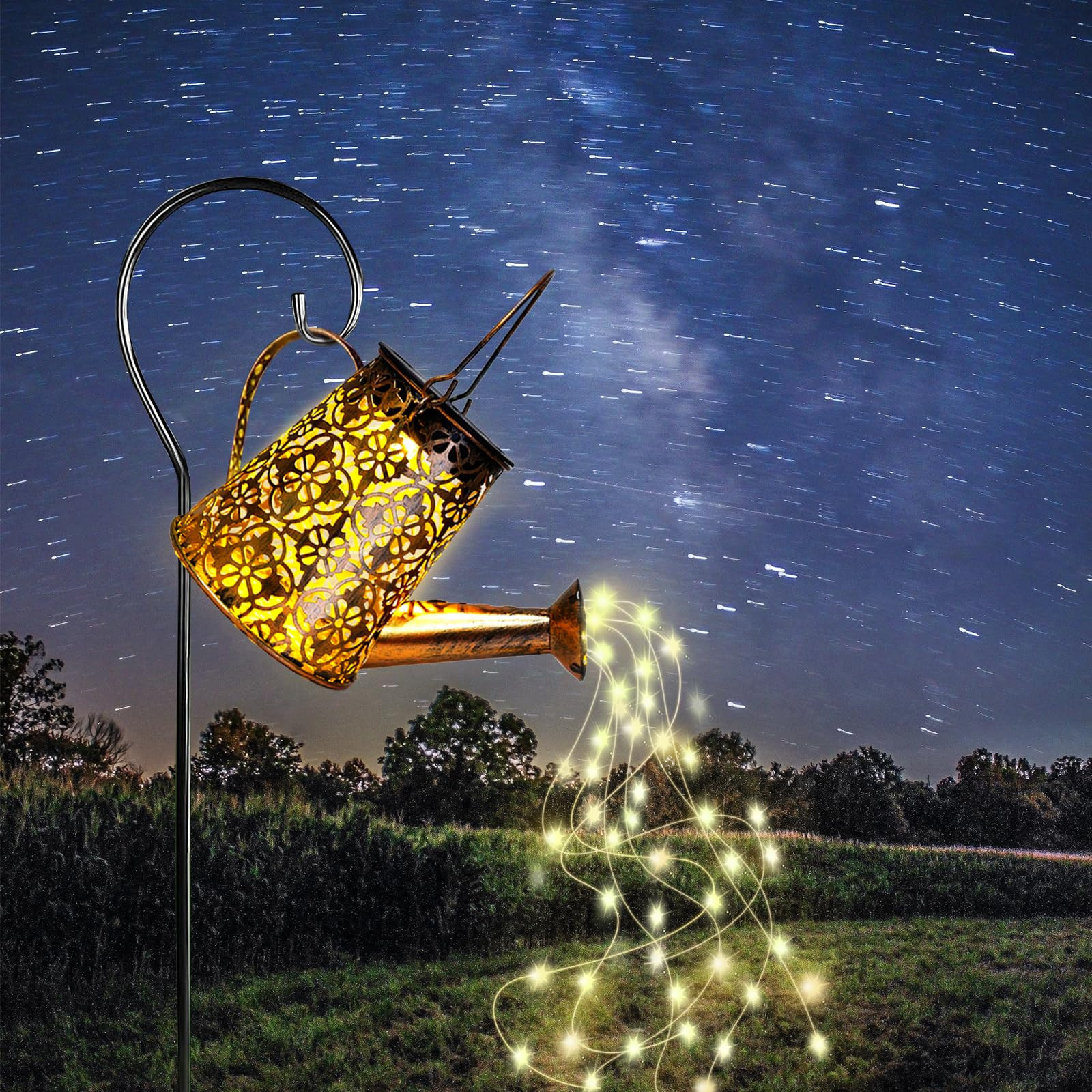 Solar Garden Watering Can Lights with Cascading Lights, Outdoor Hanging Lanterns for Garden Decor... | Amazon (US)
