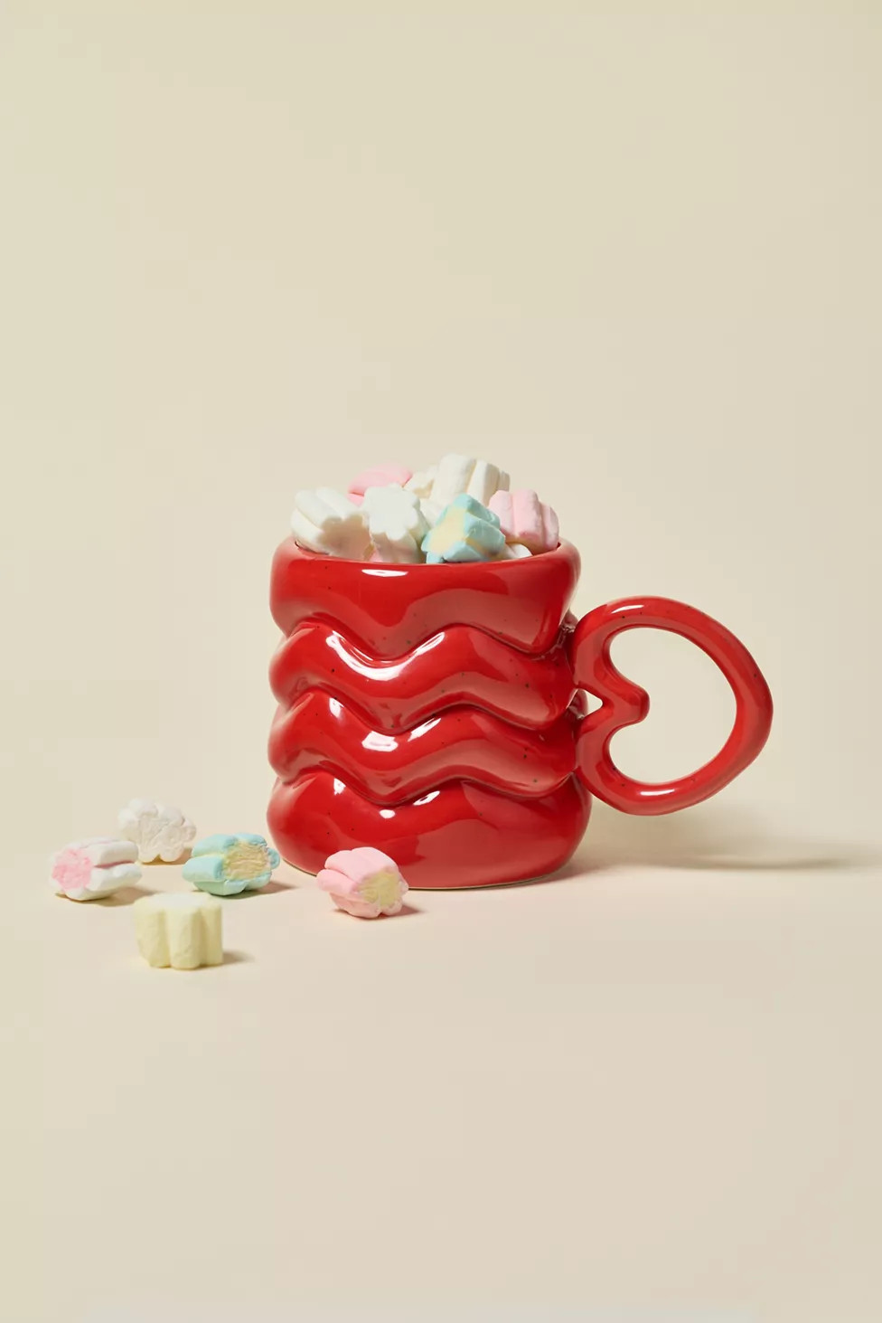 Heart Handle Puffy Ceramic Mug | Urban Outfitters (US and RoW)