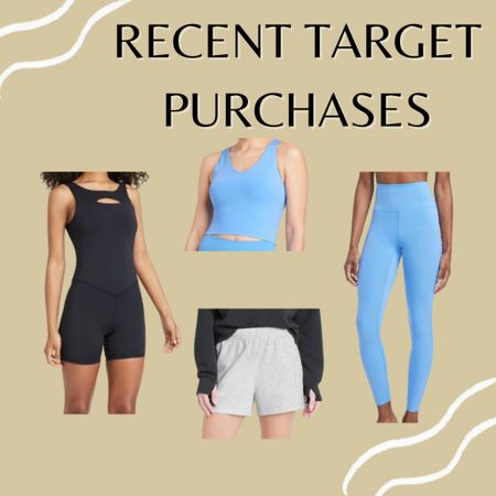 Small in shorts & leggings. Medium in jumpsuit (for the bump) & in the crop (bc that’s all they had lol) I also got the beige hat!

Target workout clothes, athleisure, lulu dupes, fp dupe