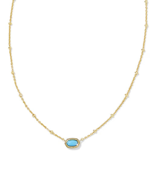 Mini Elisa Gold Satellite Short Pendant Necklace in Turquoise Magnesite | Kendra Scott | Kendra Scott