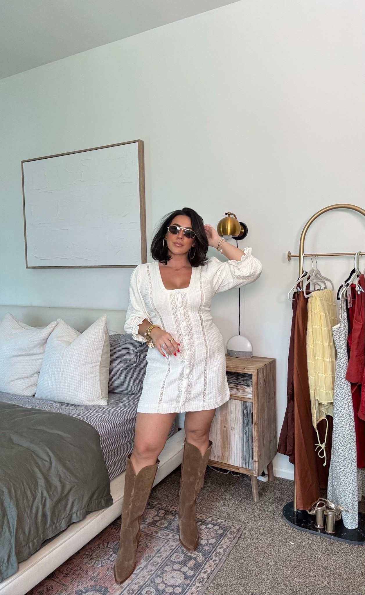 Perfect country concert outfit! I'm seriously so in love it's the perfect white dress for spring and summer. Flattering linen dress with detail and the sleeves bunch at the end. 

Country concert outfit, linen dress, free people dress, family photo dress, midsize dresses

#LTKSeasonal #LTKStyleTip #LTKFindsUnder100