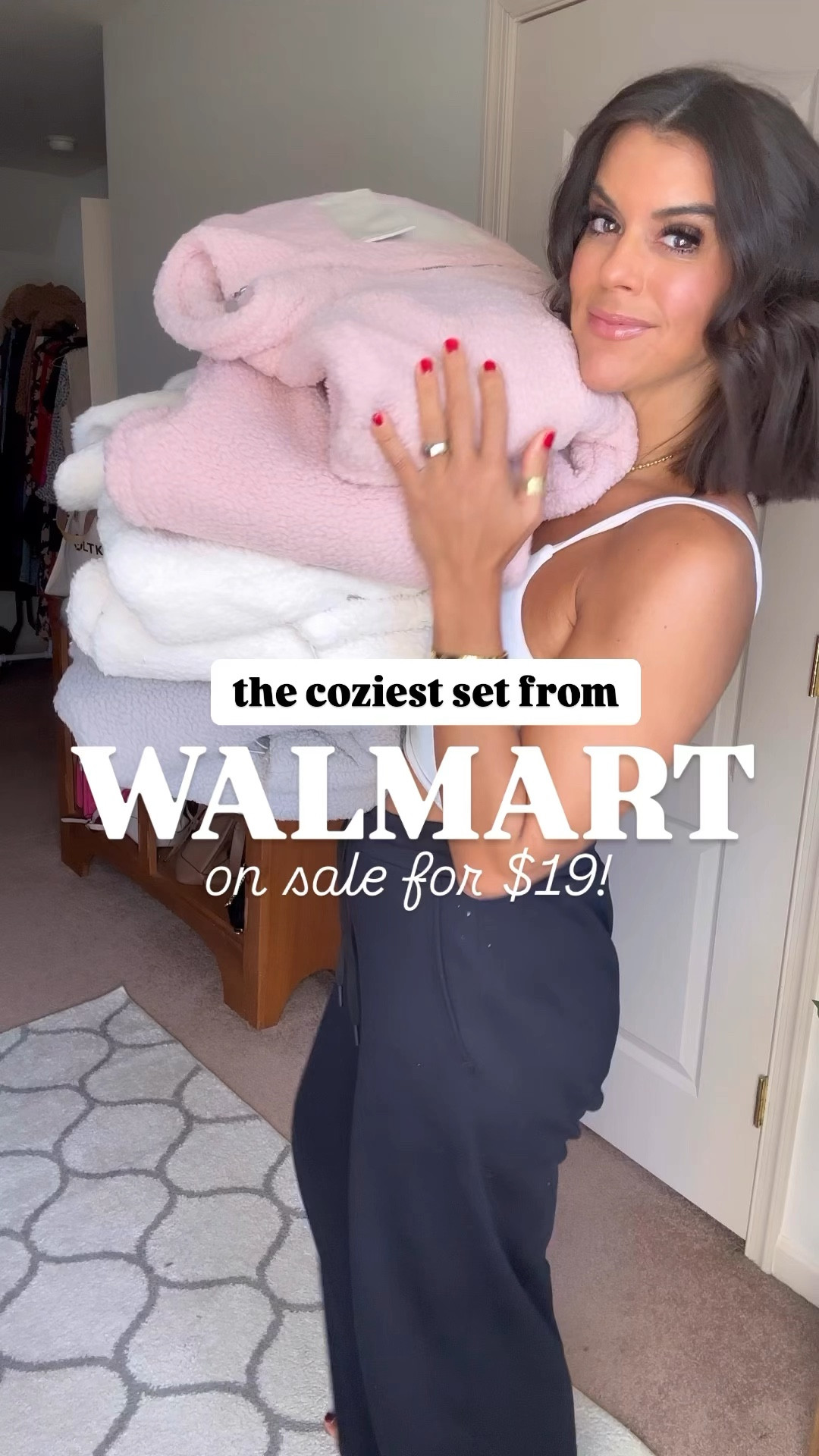 The coziest Walmart set!! I’m in size small. Jeans fit tts. Size up half size in clogs. 

#LTKFindsUnder100 #LTKCyberWeek #LTKWatchNow