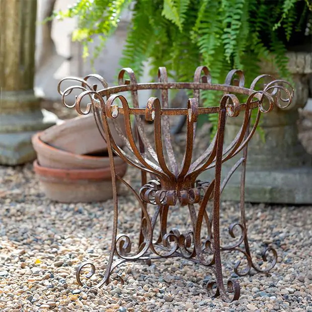 French Country Scrolled Urn Planter | Antique Farm House