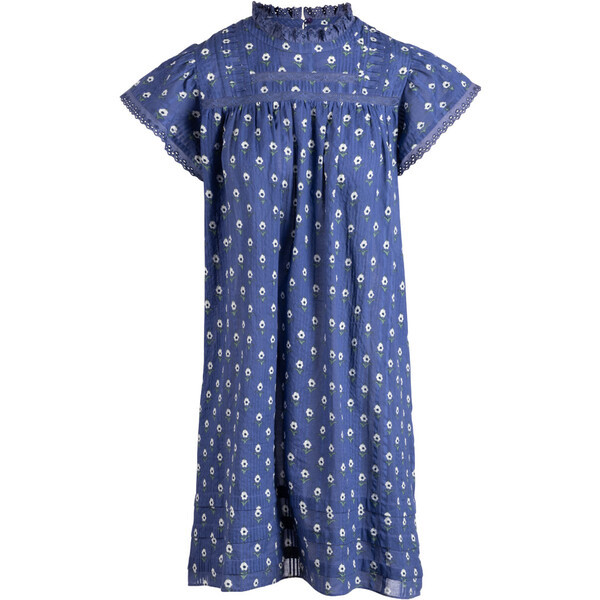 Women's Rosie Sleeve Edges Dress, Blue | Maisonette