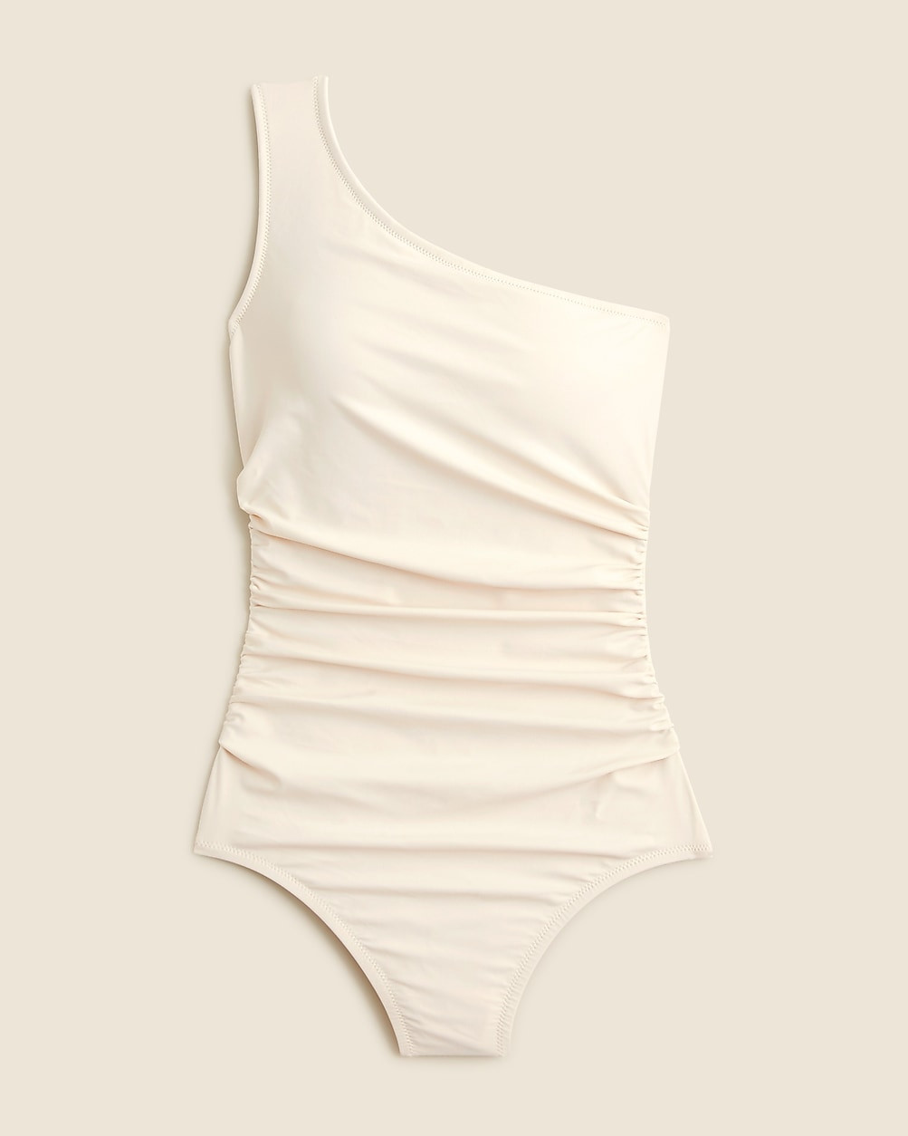 Sleek ruched one-shoulder one-piece swimsuit | J. Crew US