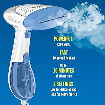 Conair Handheld Garment Steamer for Clothes, ExtremeSteam 1200W, Portable Handheld Design,White/B... | Amazon (US)