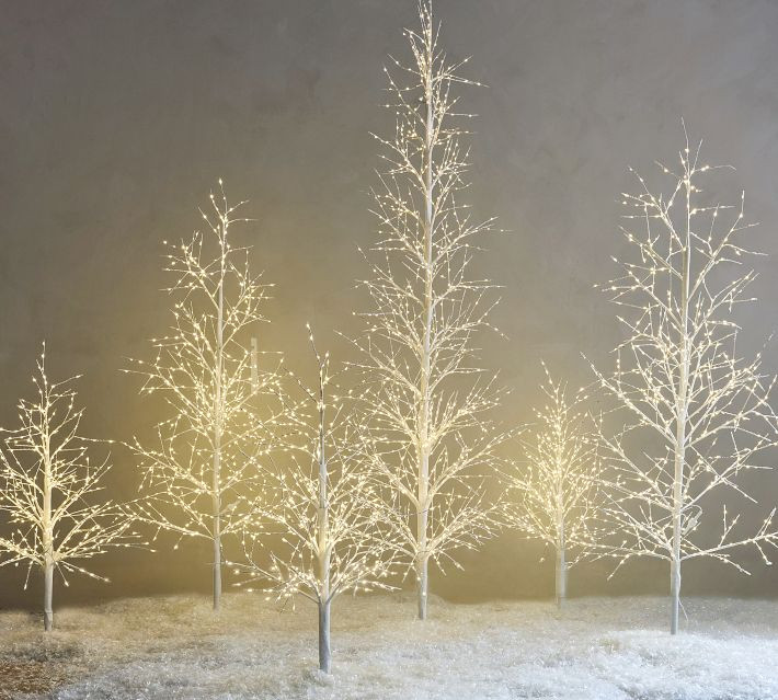 Lit Indoor/Outdoor Twinkling Twig Trees, 5 Ft. - Brown | Pottery Barn (US)