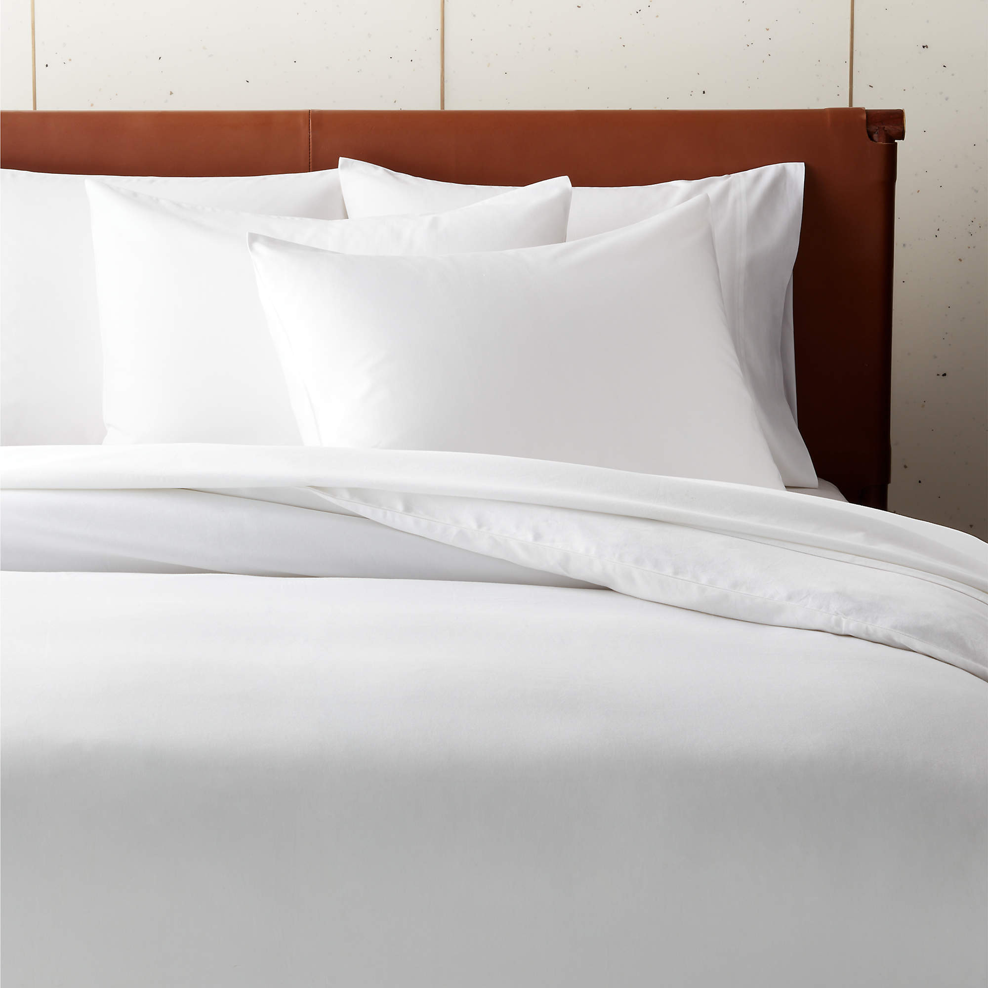 Classic Organic Cotton Sateen 520 Thread Count White King Duvet Cover + Reviews | CB2 | CB2