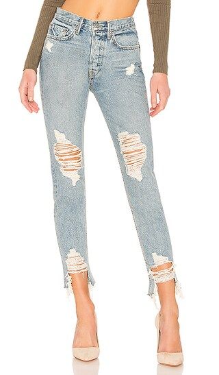 GRLFRND Karolina Crop High-Rise Skinny Jean in Tough Love | Revolve Clothing (Global)