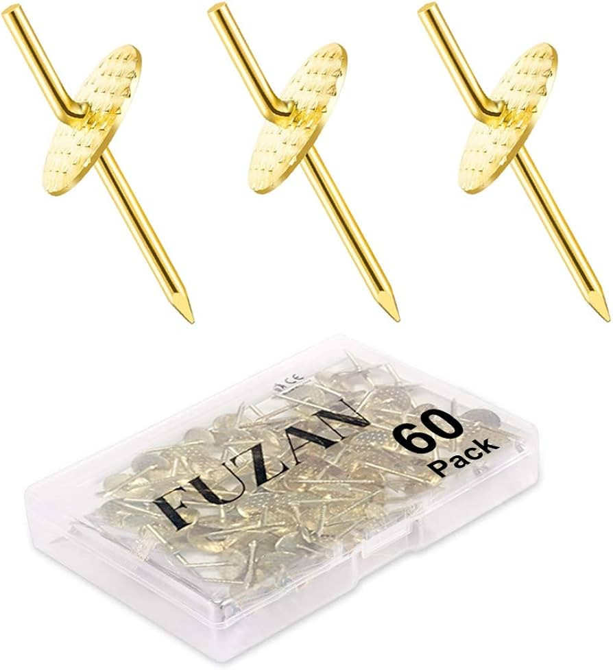 60pcs Picture Hangers, 20lbs Assorted One Step Hangers, Iron Alloy Nail Hooks, Professional Plast... | Amazon (US)