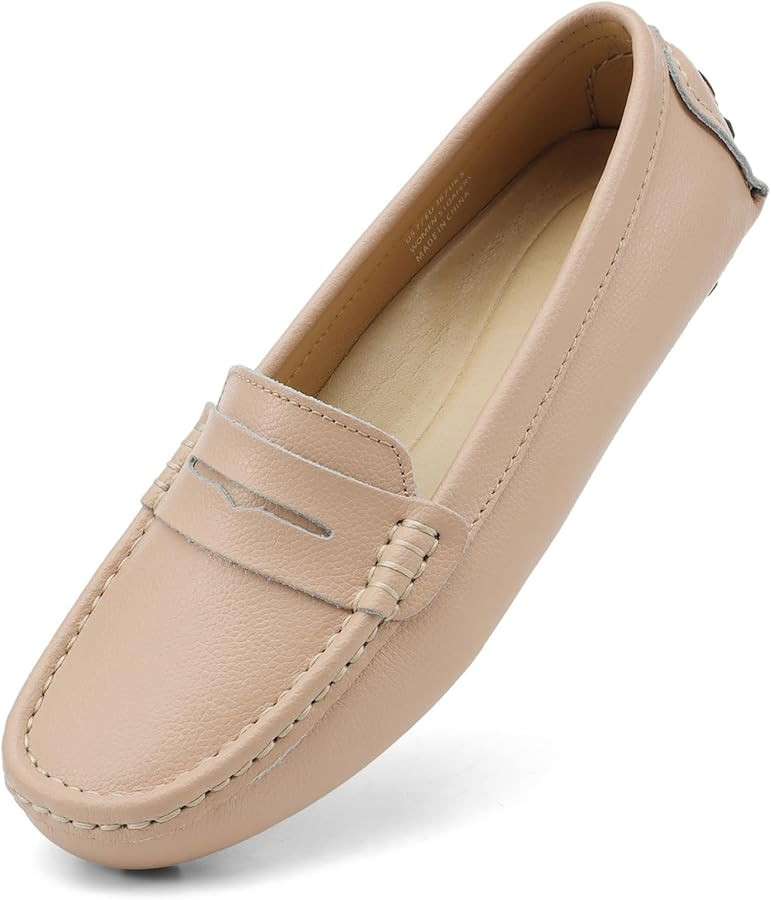 Artisure Women's Classic Comfort Leather Penny Loafers Casual Slip-Ons Lightweight Walking Flats ... | Amazon (US)