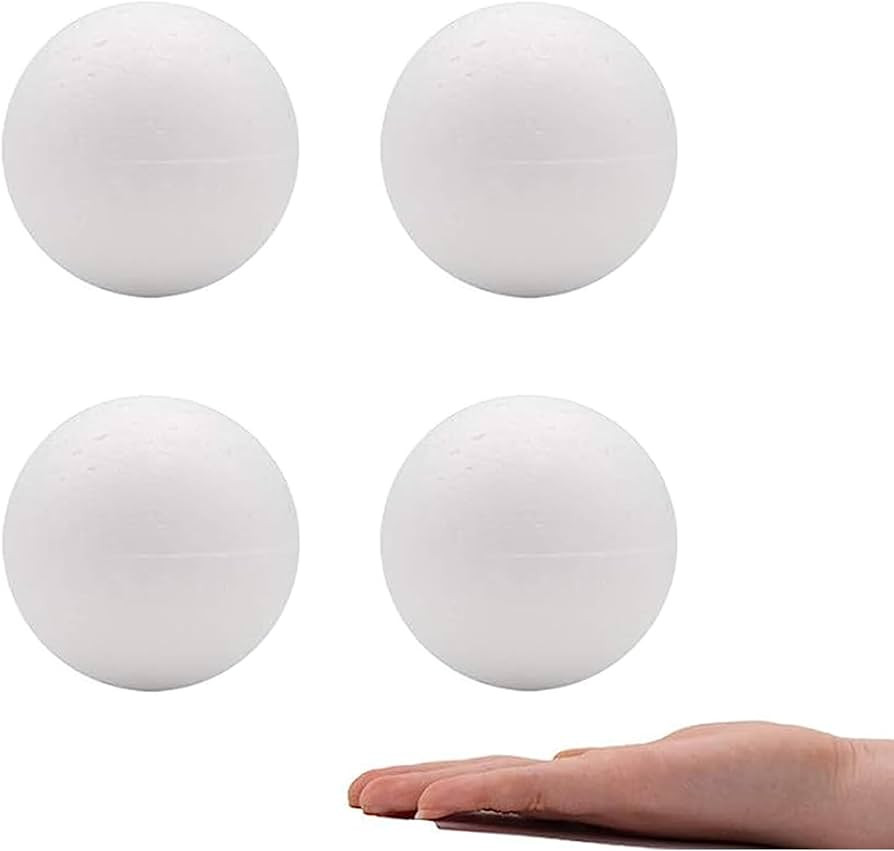 Crafare 4 Inch 4 Pack Foam Balls for Crafts White Polystyrene Smooth Craft Foam Balls for DIY Hou... | Amazon (US)