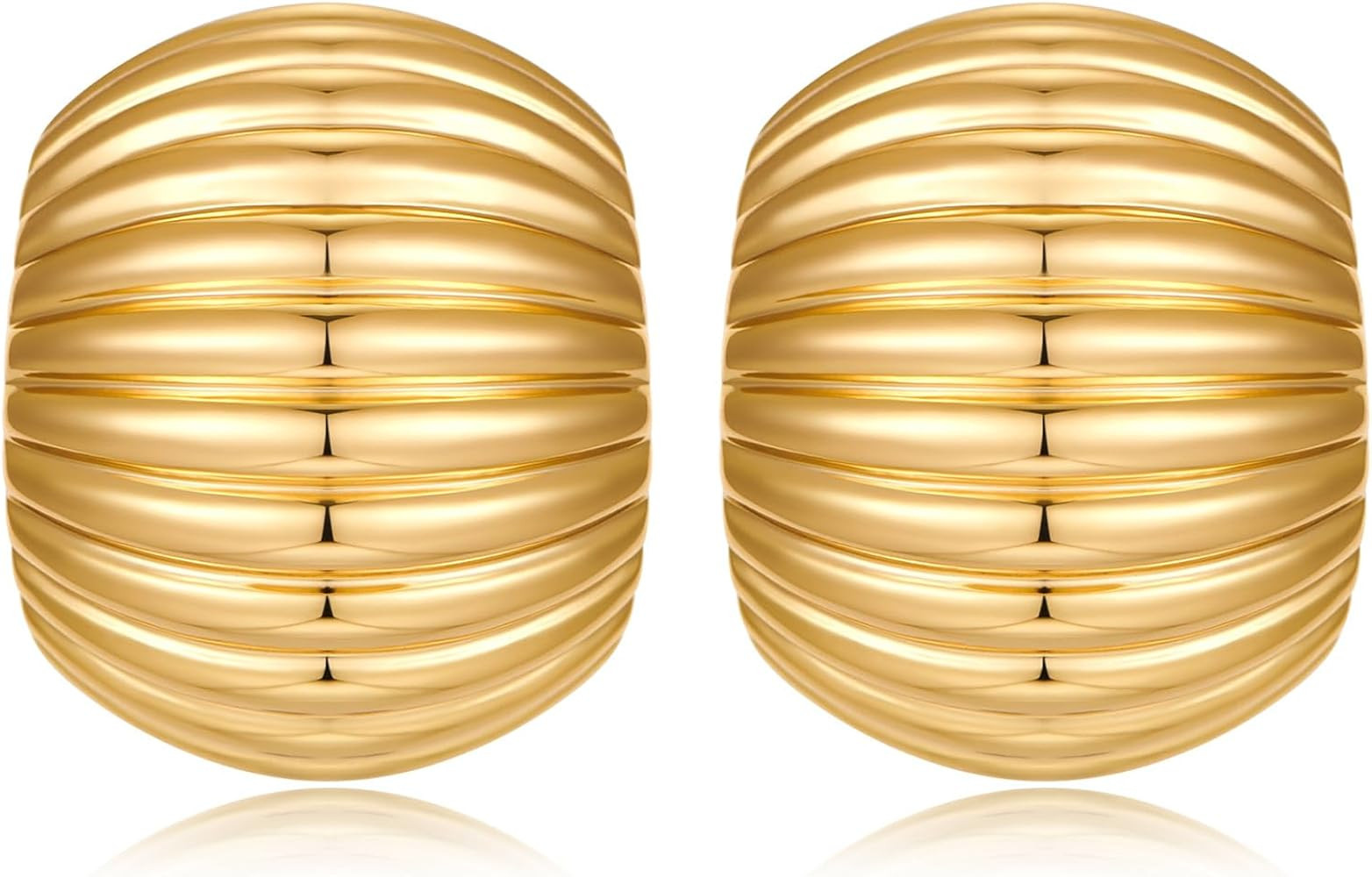 Chunky Gold Earrings Statement Hoop Earrings Texture Vintage Dangle Drop Earrings Trendy Jewelry ... | Amazon (US)