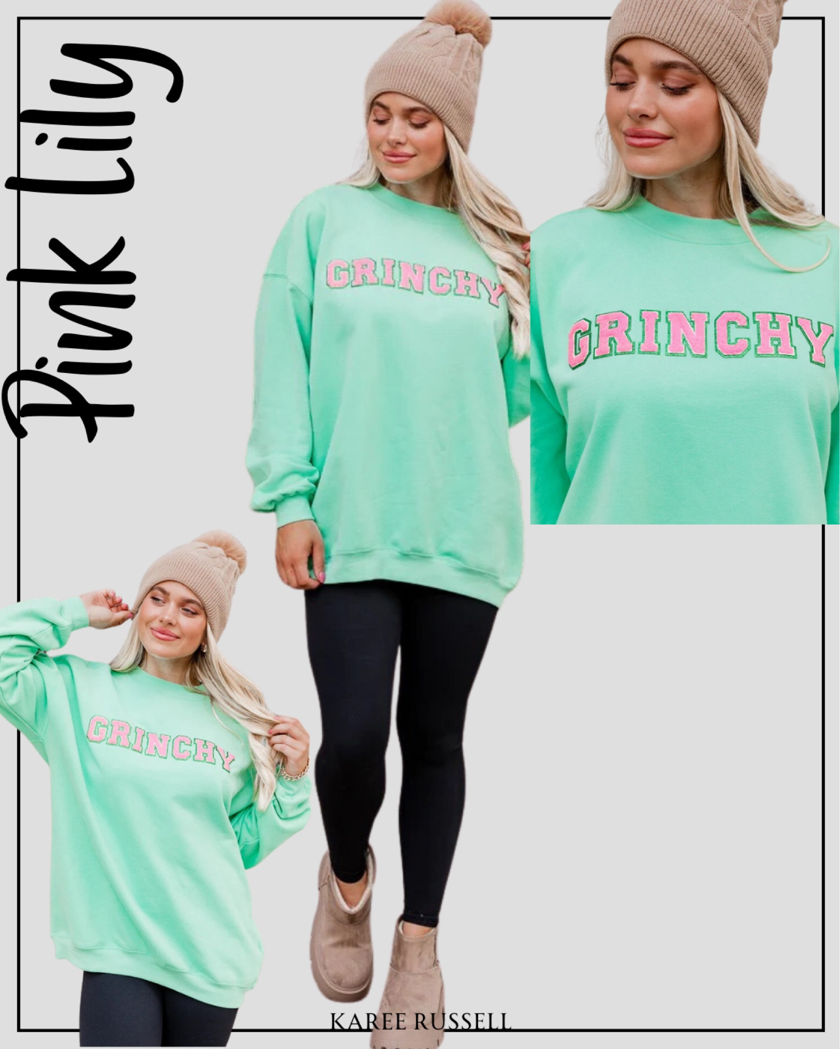 Shop the cute and cozy sleigh all day collection now

I always size up in Pink Lily clothes (sizing doesn’t seem to be accurate for my sizes)… I go with XL in all products and size up 1 shoe size in shoes (9)! 
#pinklily 
#shoppinklily
#sleighallday 
New fall arrivals
New arrivals for fall
Fall booties 
Fall boots
Fall traditional outfits 
Transitional ootd
Sherpa
Fall sandals 
Fall shoes 
Fall styles 
Women fashion 
Women’s outfits 
Women’s accessories 
Women’s coats 
Women’s shoes 
Women’s fall fashion 
Women’s fall outfit idea
Women’s purse
Women’s handbag
Women’s leggings
Women’s boots
Earrings 
Apple Watch 
Watch 
Accessories 
Beauty 
Beauty products 
Women’s tunics
Tunic
Long sleeve top
Long sleeves 
Leggings 
Boots 
Walmart
Amazon 
Target
Pink Lily
Women’s winter fashion 
Women’s fleece leggings 

#LTKSeasonal #LTKmidsize #LTKHolidaySale