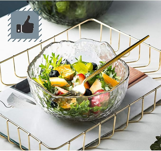 Salad Glass Bowl Multi-color All Purpose Serving Bowl Great for Soup Salad Popcorn Fruit Vegetabl... | Amazon (US)