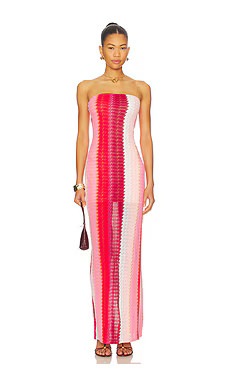 PQ Jane Strapless Maxi Dress in Pink Stripe from Revolve.com | Revolve Clothing (Global)