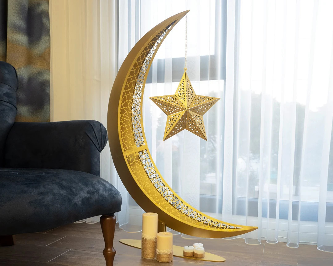 3D Metal Freestanding Ramadan Moon Decor, Ramadan Decoration for Home, Eid Tree, Islamic Home Dec... | Etsy (US)