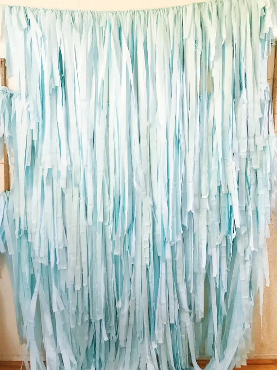 4 Piece Tablecloth Fringe Backdrop "Wall", Flagtape Backdrop, Fringe Backdrop, Birthday, Party Th... | Etsy (US)
