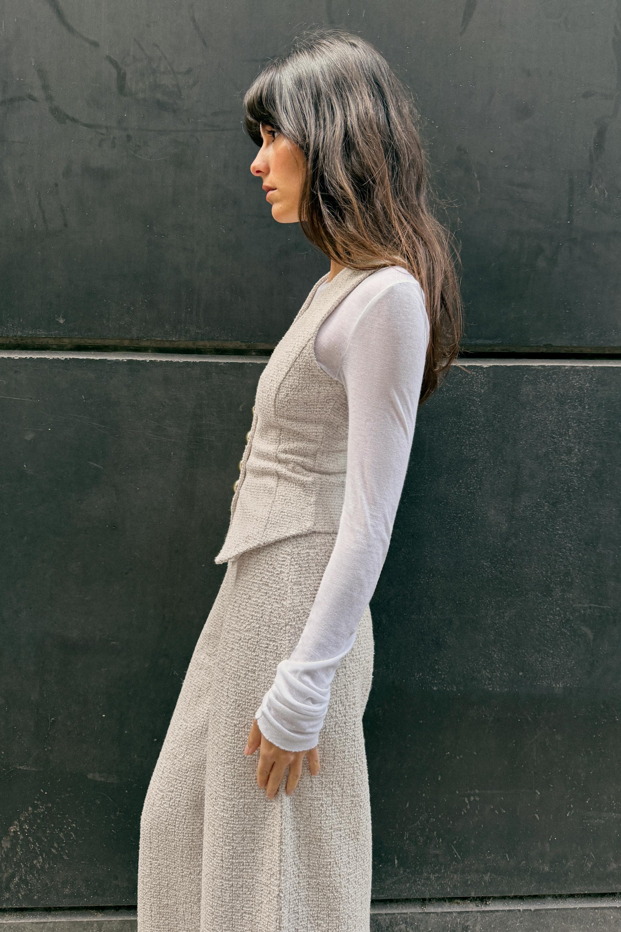 TEXTURED BUTTON VEST | Zara US