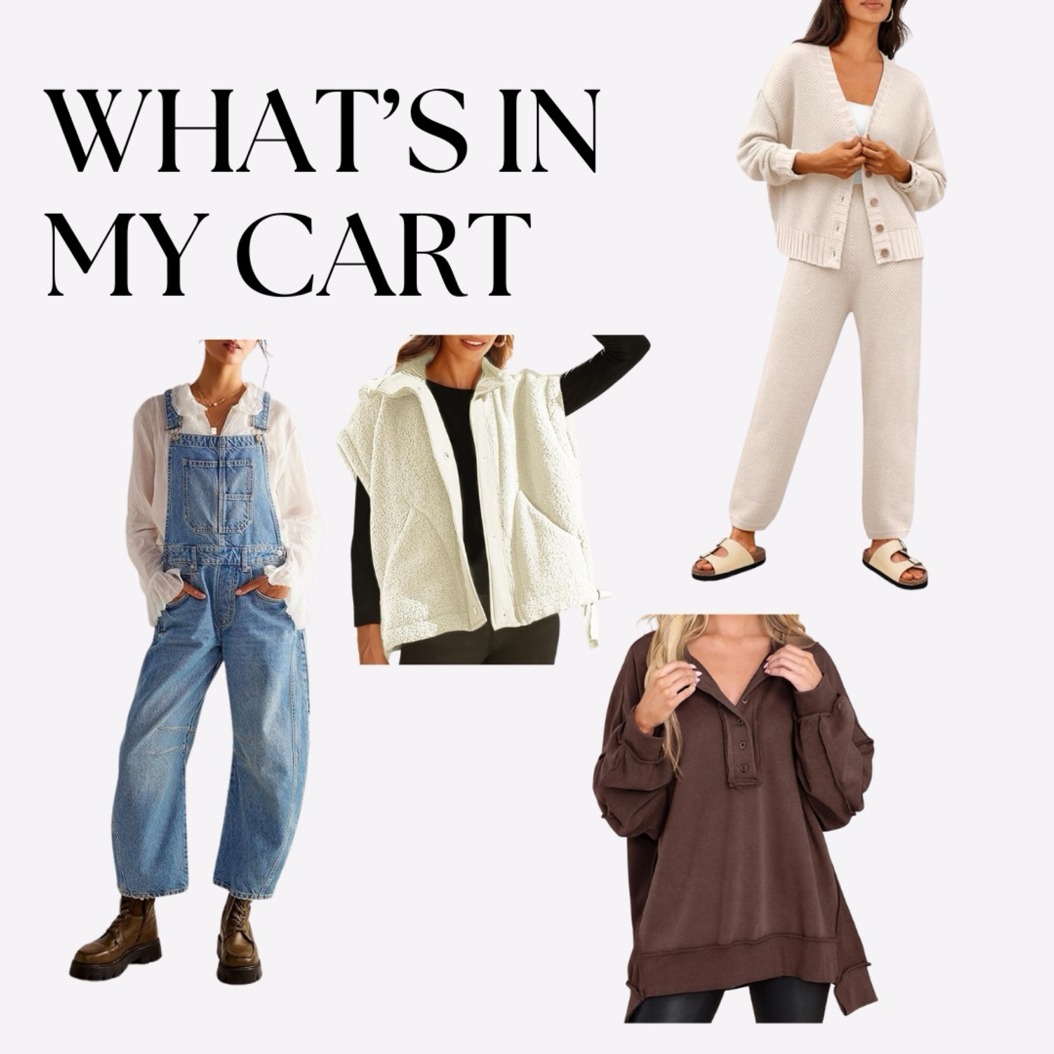 Everything in my cart right now!! Dreaming of fall weather🤎 

amazon//dupes//free people 

#LTKFindsUnder50 #LTKStyleTip #LTKSaleAlert