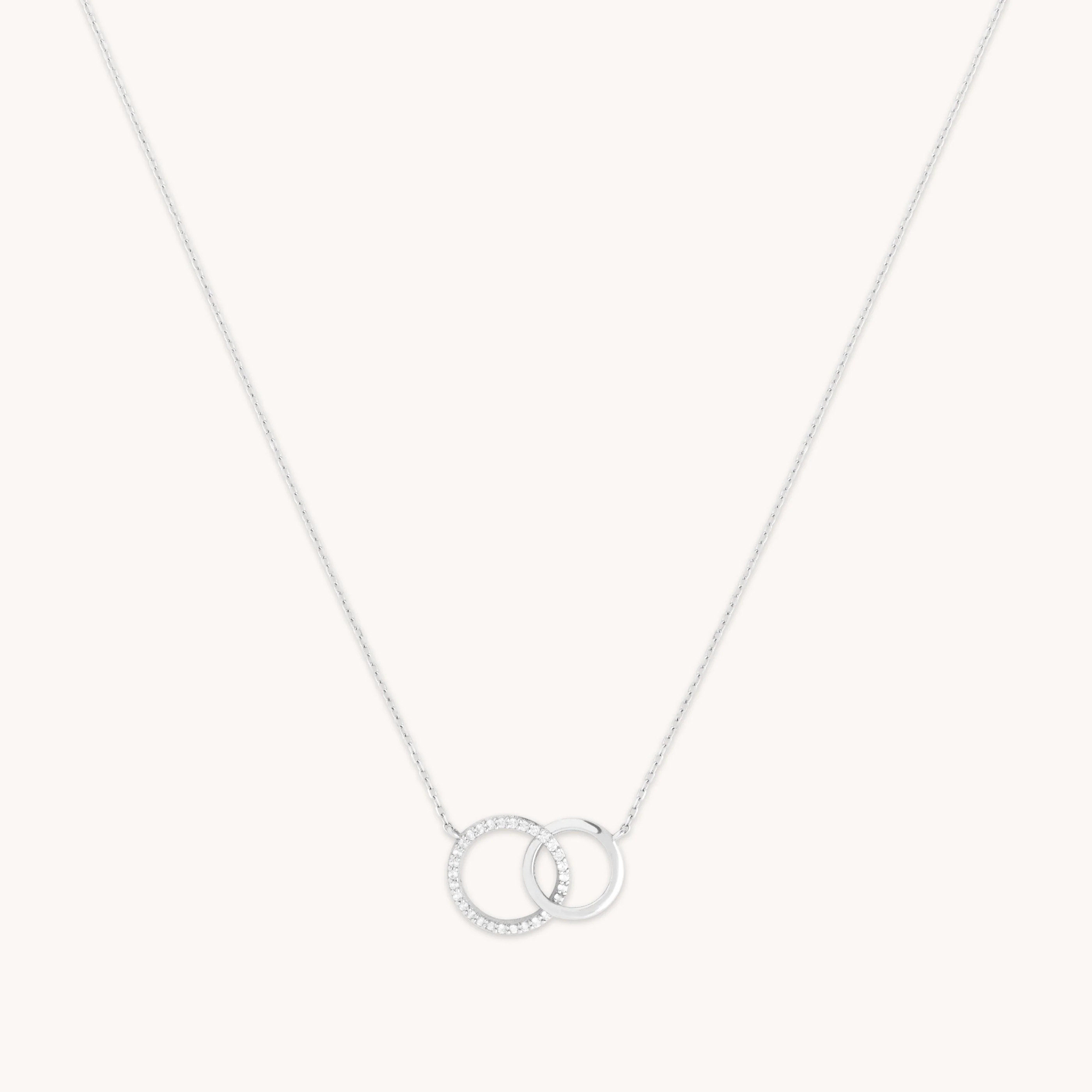 Orbit Topaz Necklace in Solid White Gold | Astrid & Miyu UK