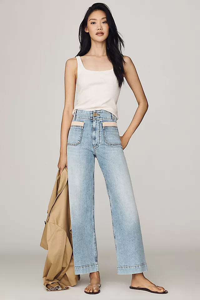 Colette High-Rise Wide-Leg Full-Length Jeans | Anthropologie (US)