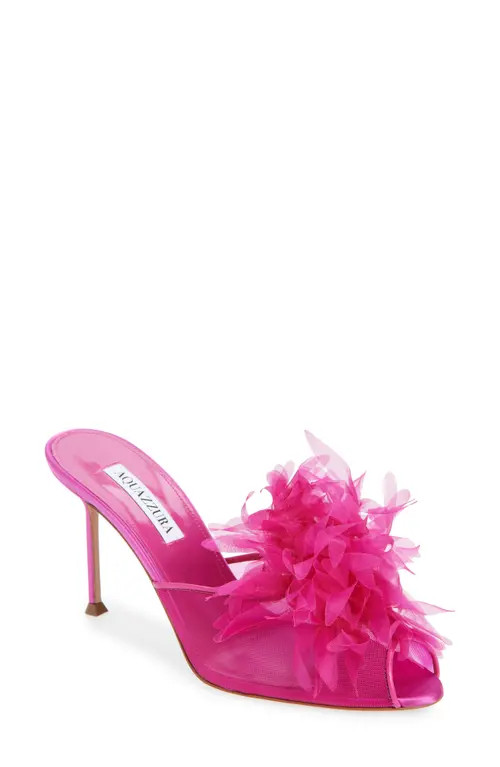 Aquazzura Pome Slide Sandal in Azalea Pink at Nordstrom, Size 40 | Nordstrom