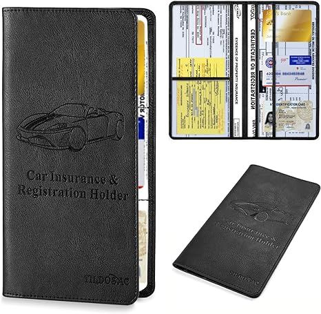 Car Registration & Insurance Card Holder：Auto Glove Box Organizer Document Wallet Leather Truck... | Amazon (US)