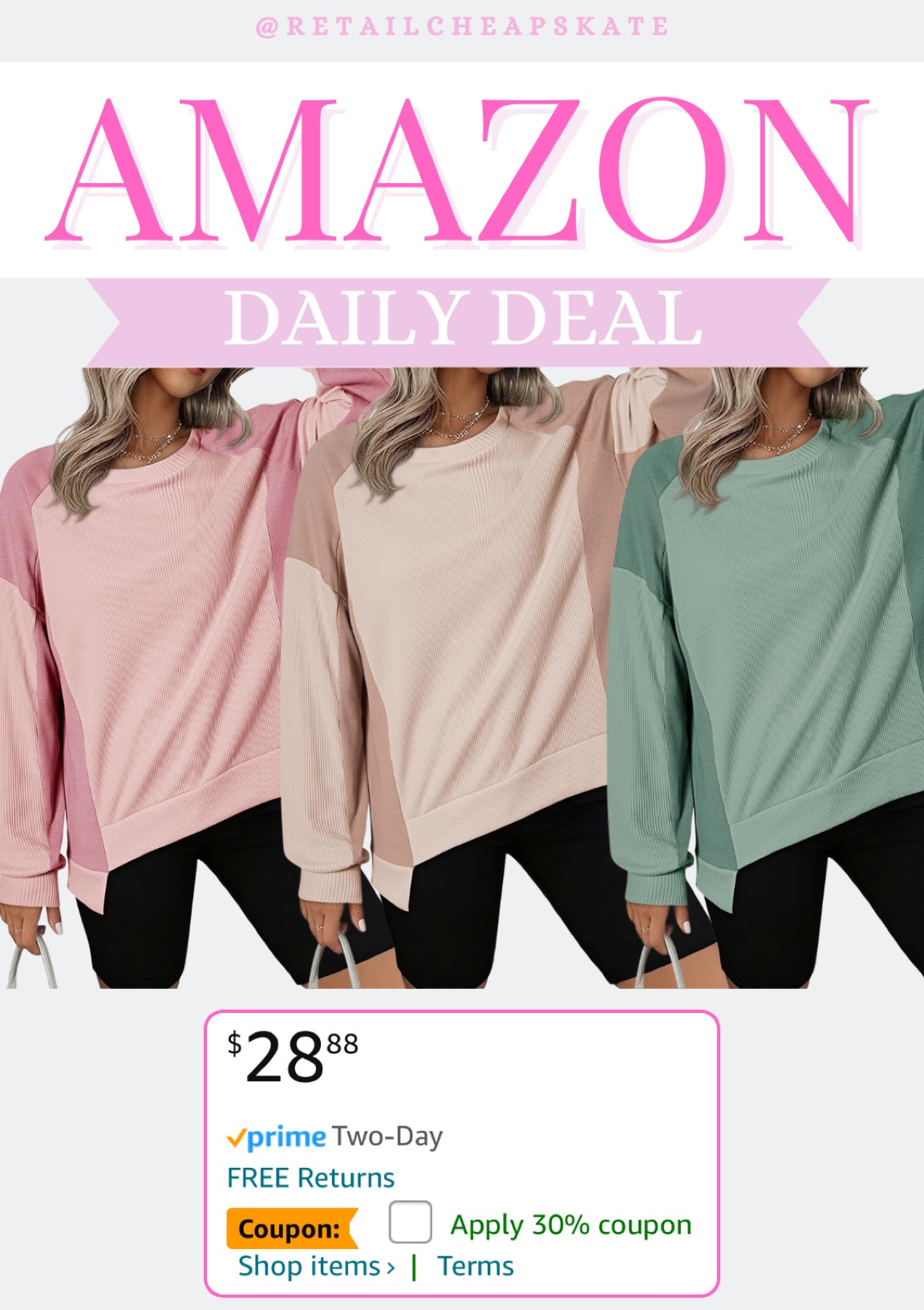Amazon daily deal for this color block sweatshirt! Clip the 30% off coupon 

#LTKFindsUnder50 #LTKSaleAlert #LTKStyleTip