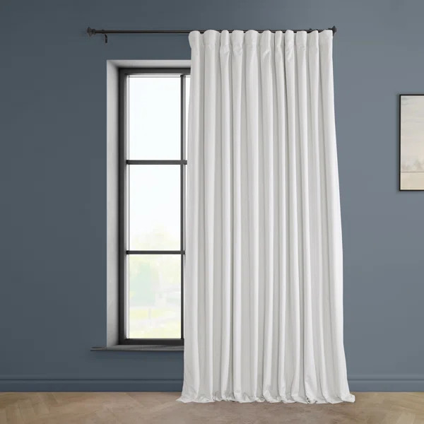 Arsav Extra Wide Plush Velvet Curtains Room Darkening Curtain for Bedroom, Living Room Window Sin... | Wayfair North America