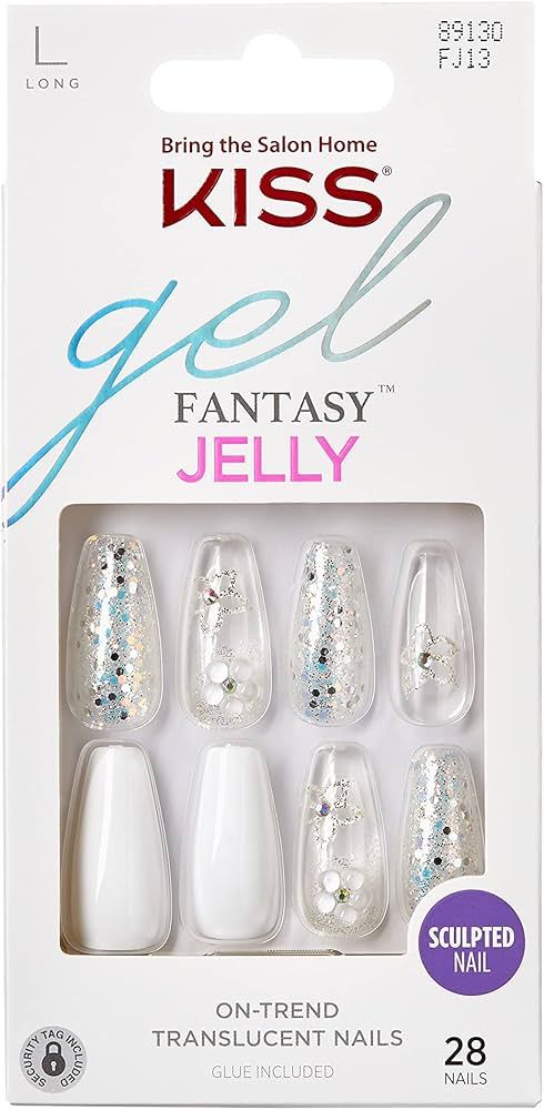 KISS Jelly Fantasy Sculpted Ready-To-Wear Fake Nails - Sweet Jelly, Long, Coffin Shaped, Smudge P... | Amazon (US)