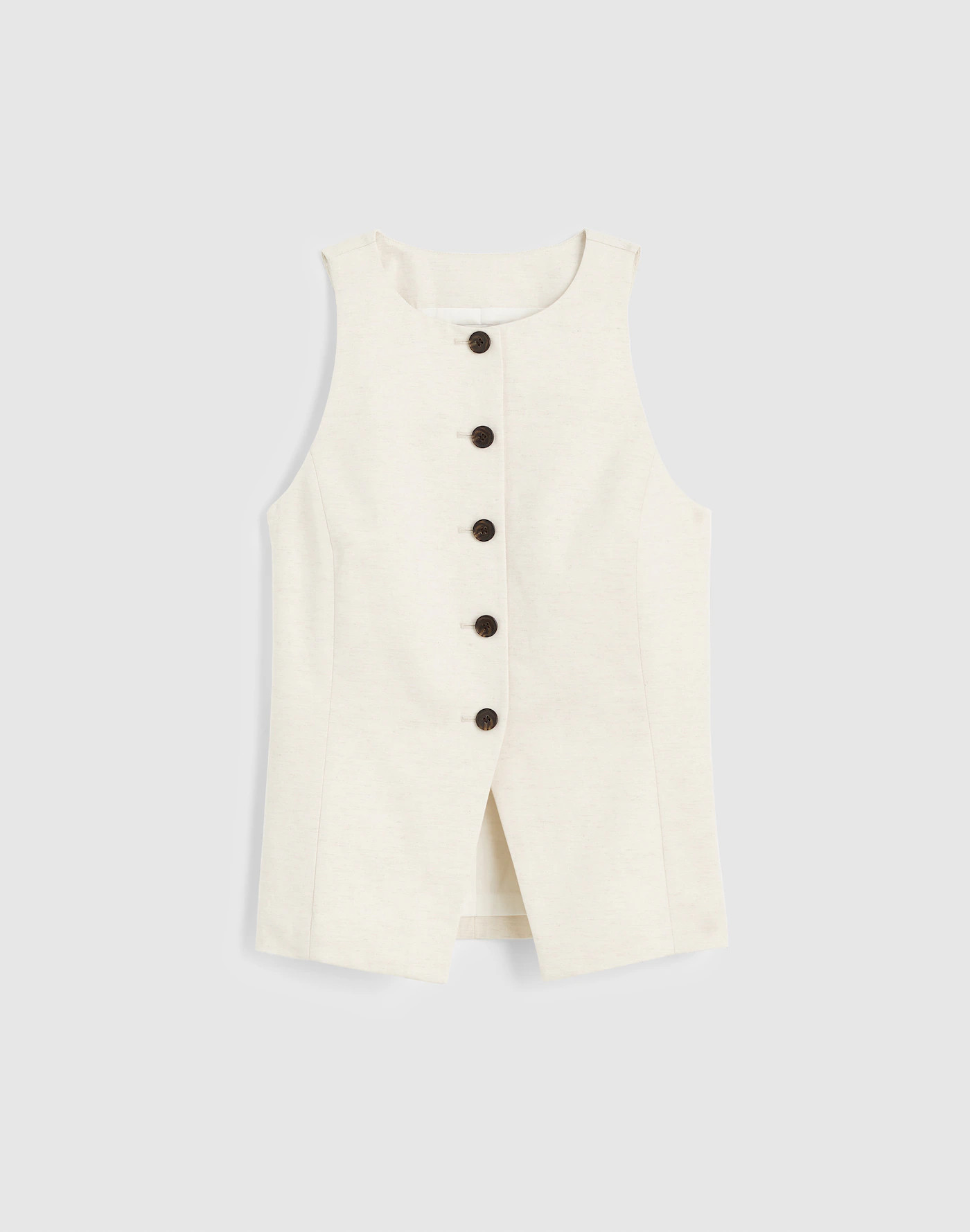 Crewneck Cutaway Vest in Drapey Twill | Madewell | Madewell