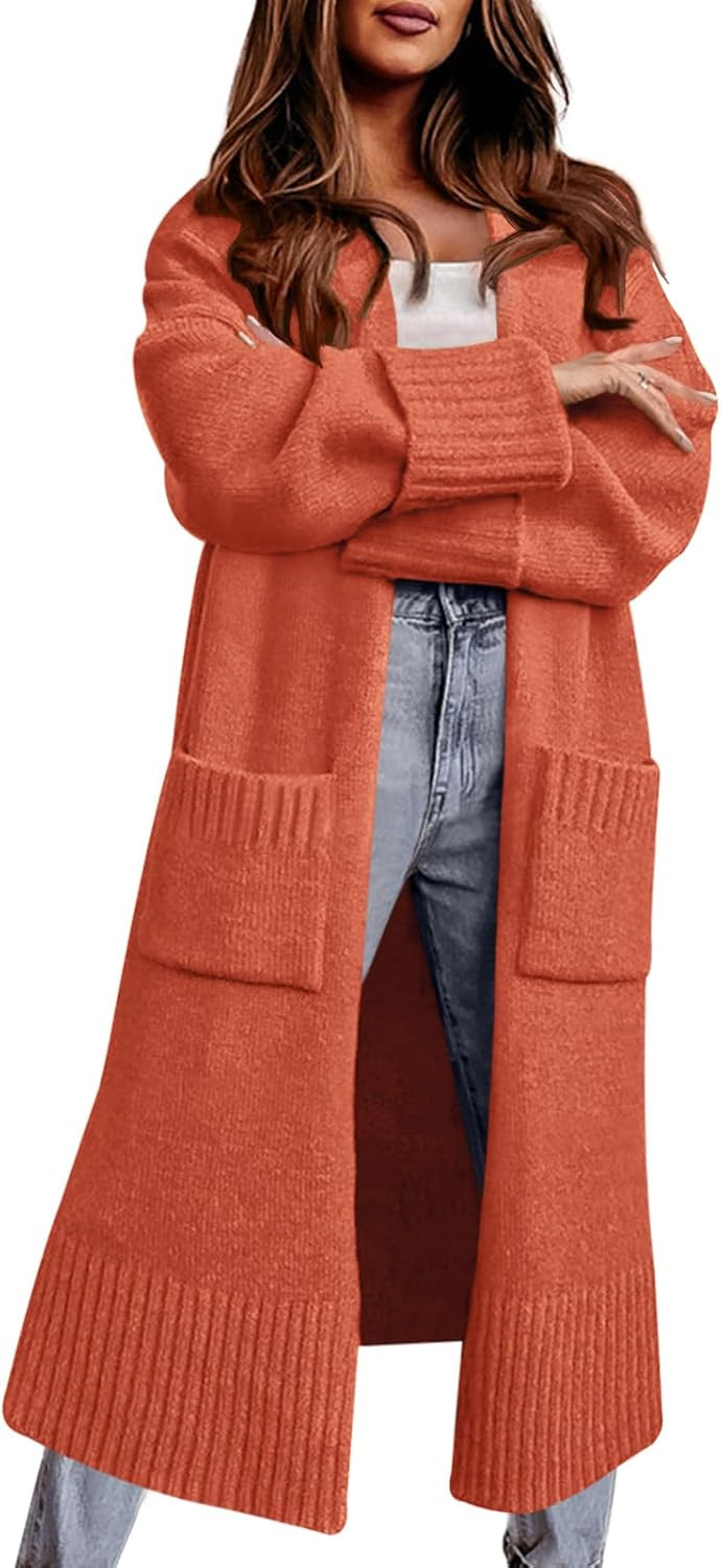 Danedvi Cardigan Sweaters for Women Fall Open Front Knit Cardigans Duster Coat | Amazon (US)