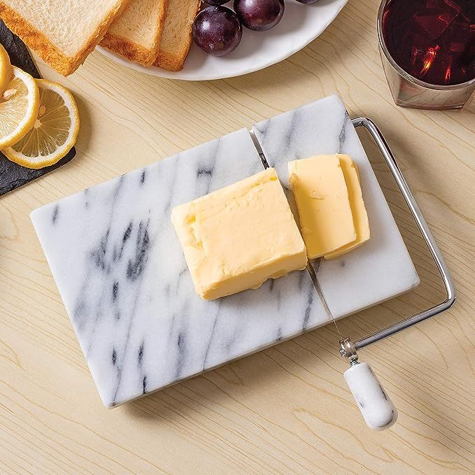 Fox Run Marble Cheese Slicer with 2 Replacement Wires, White, 5 x 8.25 x 1.25 inches | Amazon (US)